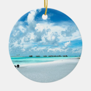 Tropischer Malediven-Strand-Hafen Keramikornament