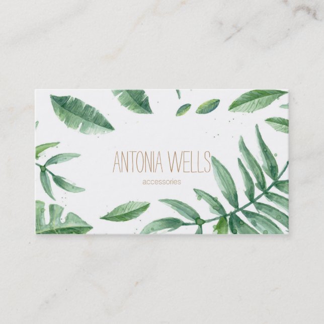 Tropischer Minimal business card Visitenkarte (Vorderseite)