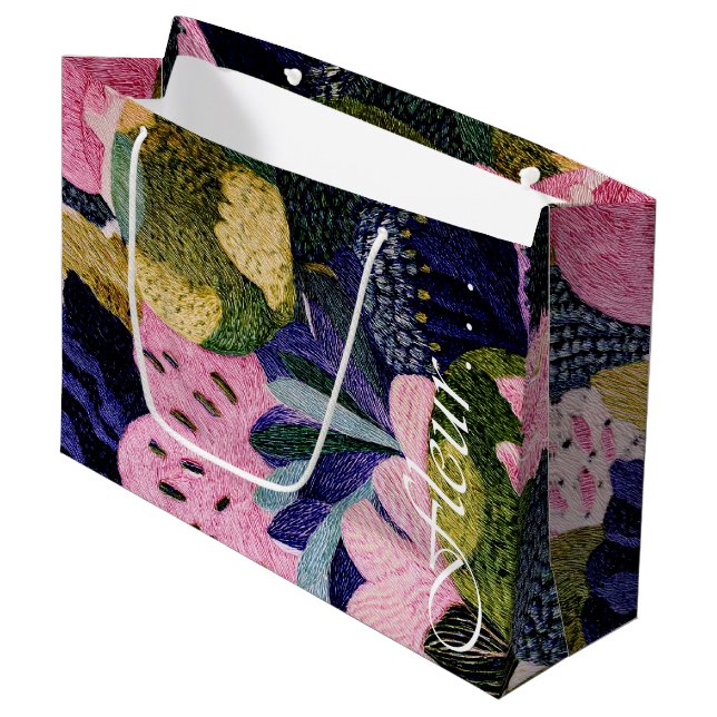 Tropischer Modernismus Geschenktasche (Horizontale Große Geschenktüte (Vorderseite Schrägansicht)