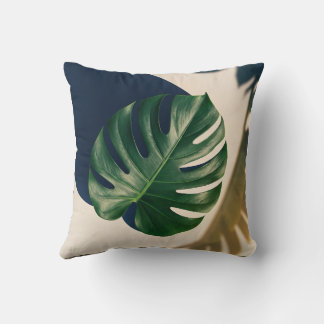 Tropischer Modernismus Monstera-Blatt-Schatten Kissen