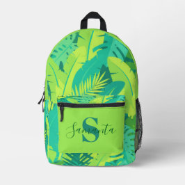 Tropischer Monogramm-Rucksack mit Name Bedruckter Rucksack