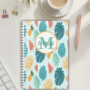 Tropischer Muster-Monogramm-Kalender und Planer