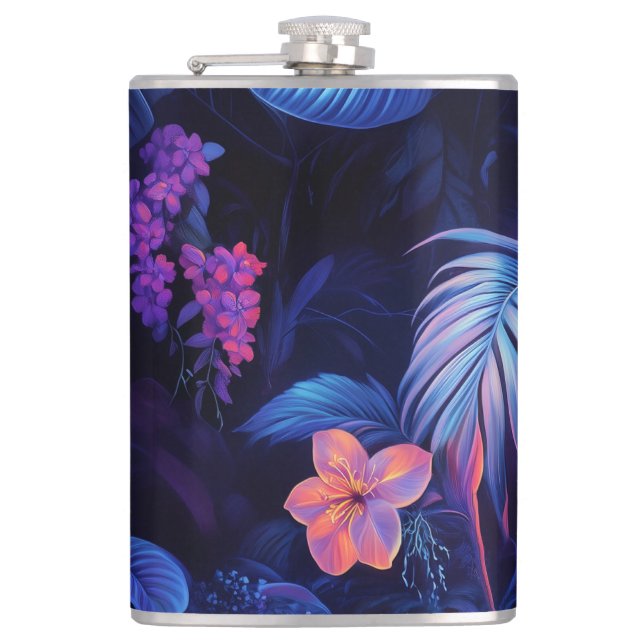 Tropischer Nachtgarten Flachmann (Vorderseite)