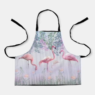 Tropischer Niedlicher Familienrosa Flamingos Wasse Schürze