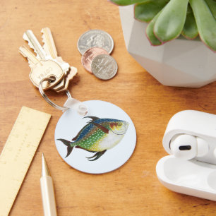 Tropischer Ohnenfisch, Vintages Meerwassertier Schlüsselanhänger