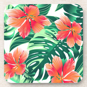 Tropischer Orange-Hibiskus Getränkeuntersetzer