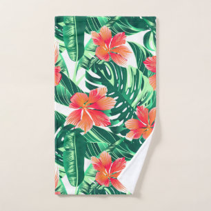 Tropischer Orange-Hibiskus Handtuch