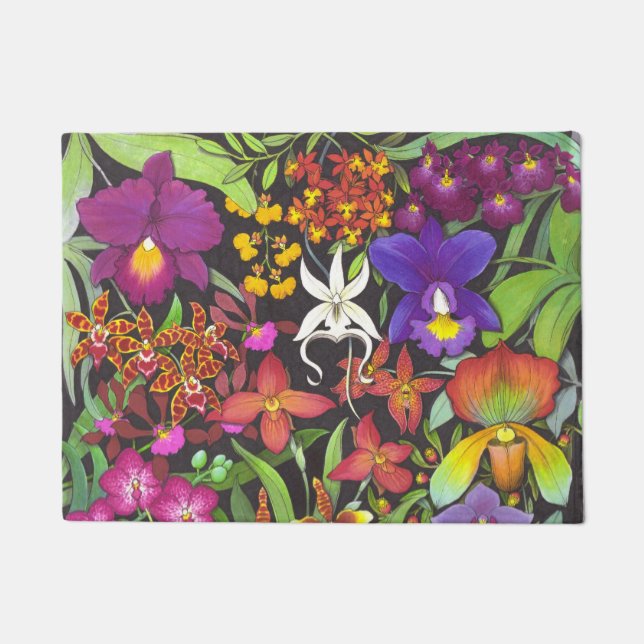 Tropischer Orchid Blumengarten Doormat Fußmatte (Vorderseite)