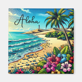 Tropischer Ozean Aloha Urlaub Magnet