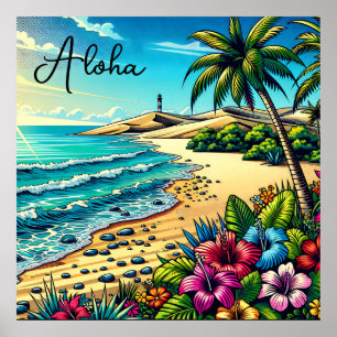 Tropischer Ozean Aloha Urlaub Poster