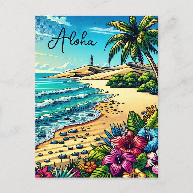 Tropischer Ozean Aloha Urlaub Postkarte (Vorderseite)