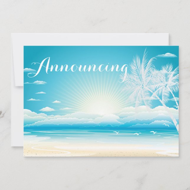 TROPISCHER OZEAN DREAMS Hochzeitsankündigung Einladung (Vorderseite)