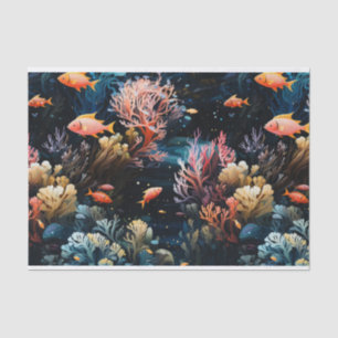 Tropischer Ozean Fisch und Korallen Art Nr. 1 Seidenpapier
