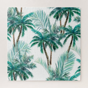 Tropischer Palm: Dschungel-Muster in Wasserfarbe.