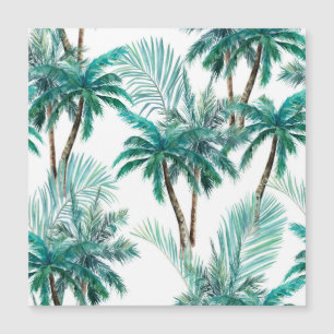 Tropischer Palm: Dschungel-Muster in Wasserfarbe. Magnetkarte