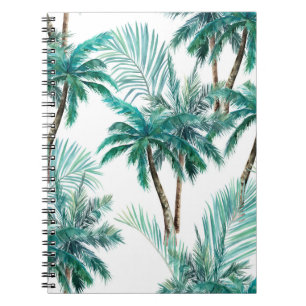 Tropischer Palm: Dschungel-Muster in Wasserfarbe. Notizblock