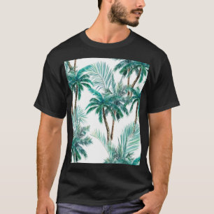 Tropischer Palm: Dschungel-Muster in Wasserfarbe. T-Shirt