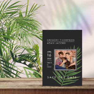 Tropischer Palm Nacht Himmel Minimalist Save The D Date