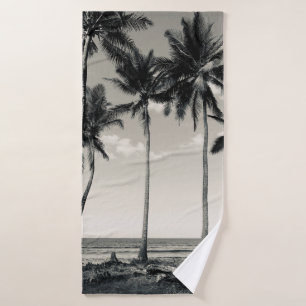 TROPISCHER PALMBAUM AM STRAND BADEHANDTUCH
