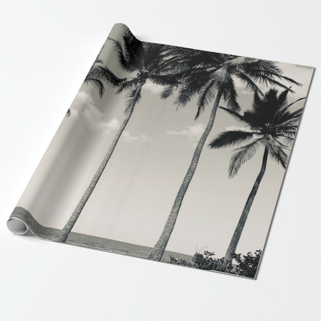 TROPISCHER PALMBAUM AM STRAND GESCHENKPAPIER (Ungerollt)