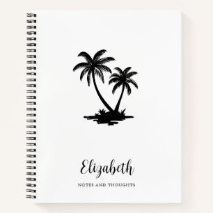 Tropischer Palmbaum personalisiert Notizbuch