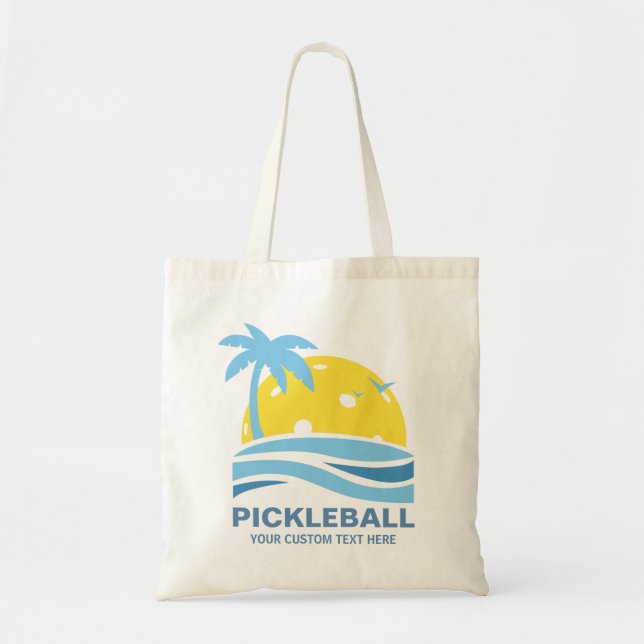 Tropischer Palmbaum-Sonnenübergang für Pickleball  Tragetasche (Vorne)