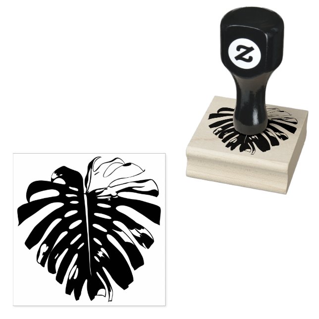 Tropischer Palmblätterblätter schneiden Silhouette Gummistempel (Stempel)