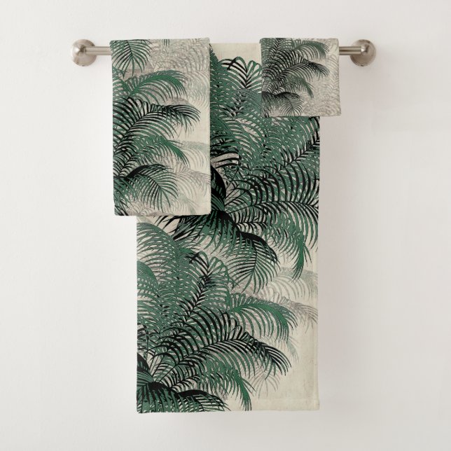 Tropischer Palme-Wedel verlässt Kunst-Bad-Tuch-Set Badhandtuch Set (Insitu)