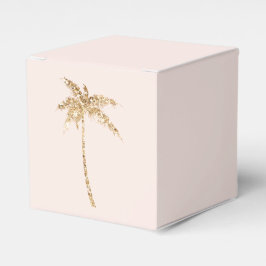 Tropischer Palmenbaum aus Gold Glitzer Geschenkschachtel