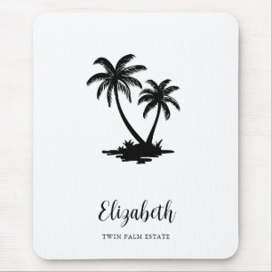 Tropischer Palmenbaum-Küstenpersonalisation Mousepad