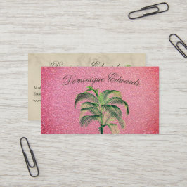 Tropischer Palmenbaum Pink Miami Marmor Beruflich Visitenkarte