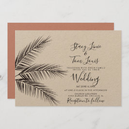 Tropischer Palmenblätterhandschuh Einladung