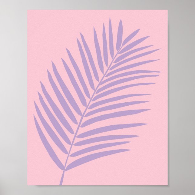 Tropischer Palmenblätterpink und Lila Poster (Vorne)