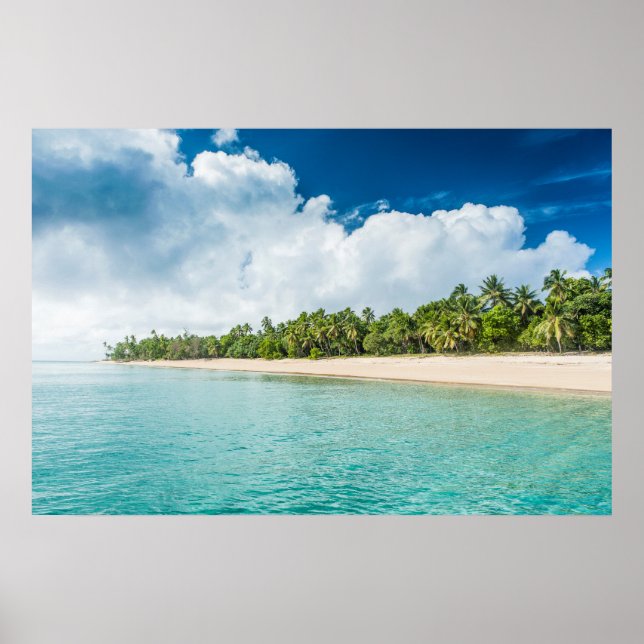 Tropischer Palmenstrand Poster (Vorne)