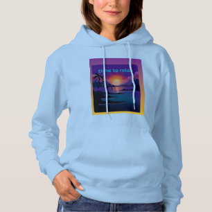 Tropischer Palmenstrand Vibes Damen Hoodie