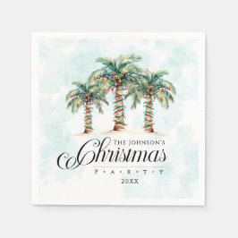 Tropischer Palmenstrand Weihnachten Serviette