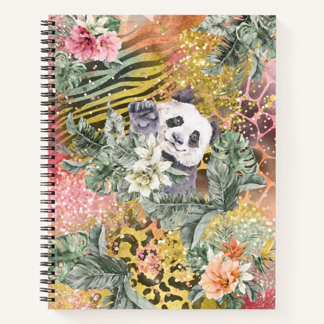 Tropischer Panda für Tierwerbung Notizbuch (Vorderseite)