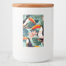 Tropischer Papagei Jar mit Lid Lebensmitteletikett