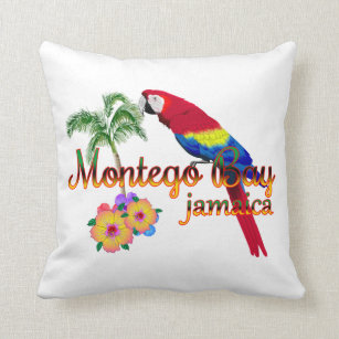 Tropischer Papagei Montego Bays Jamaika Kissen