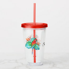 Tropischer Papagei Personalisiert Acryltrinkbecher