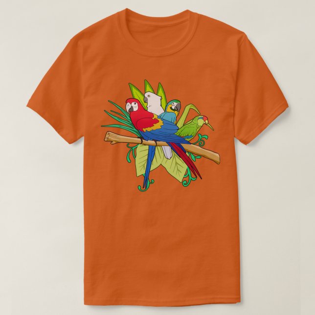 Tropischer Papagei T-Shirt (Design vorne)