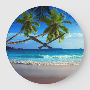 Tropischer Paradies-Strand Große Wanduhr