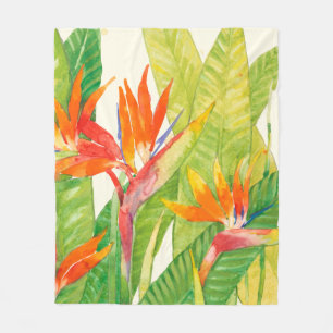 Tropischer Paradiesvogel der Blumen-  Fleecedecke