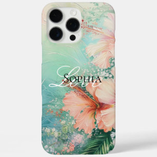 Tropischer Pfirsichweiße Hibiskus Liebe iPhone 16 Pro Max Hülle