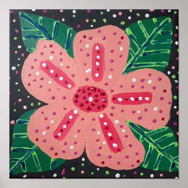 Tropischer Pink-Hibiskus Poster (Vorne)