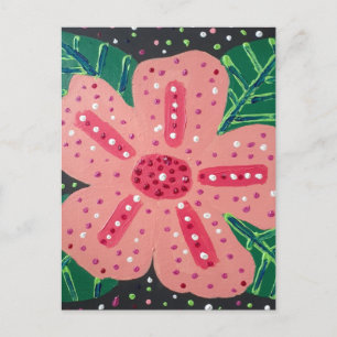 Tropischer Pink-Hibiskus Postkarte