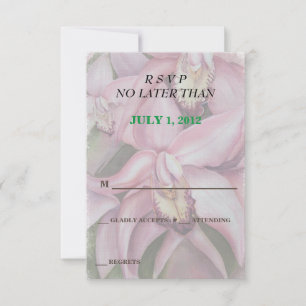 TROPISCHER PINKORCHIER KUNSTBARE RSVP-KARTEN RSVP KARTE