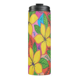 Tropischer Plumeria Thermosbecher