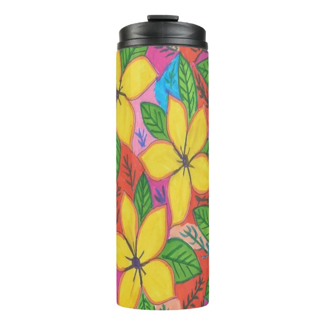 Tropischer Plumeria Thermosbecher (Vorderseite)