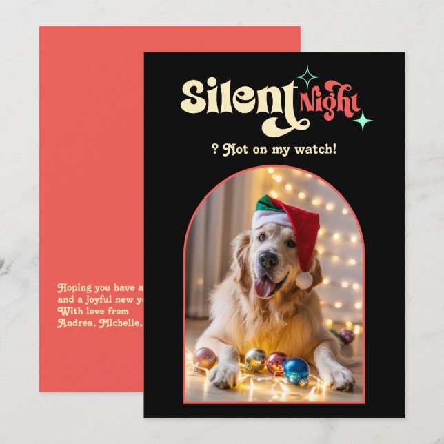 Tropischer Pop Funny Retro Pet Hund Weihnachten Fo (Vorne/Hinten)